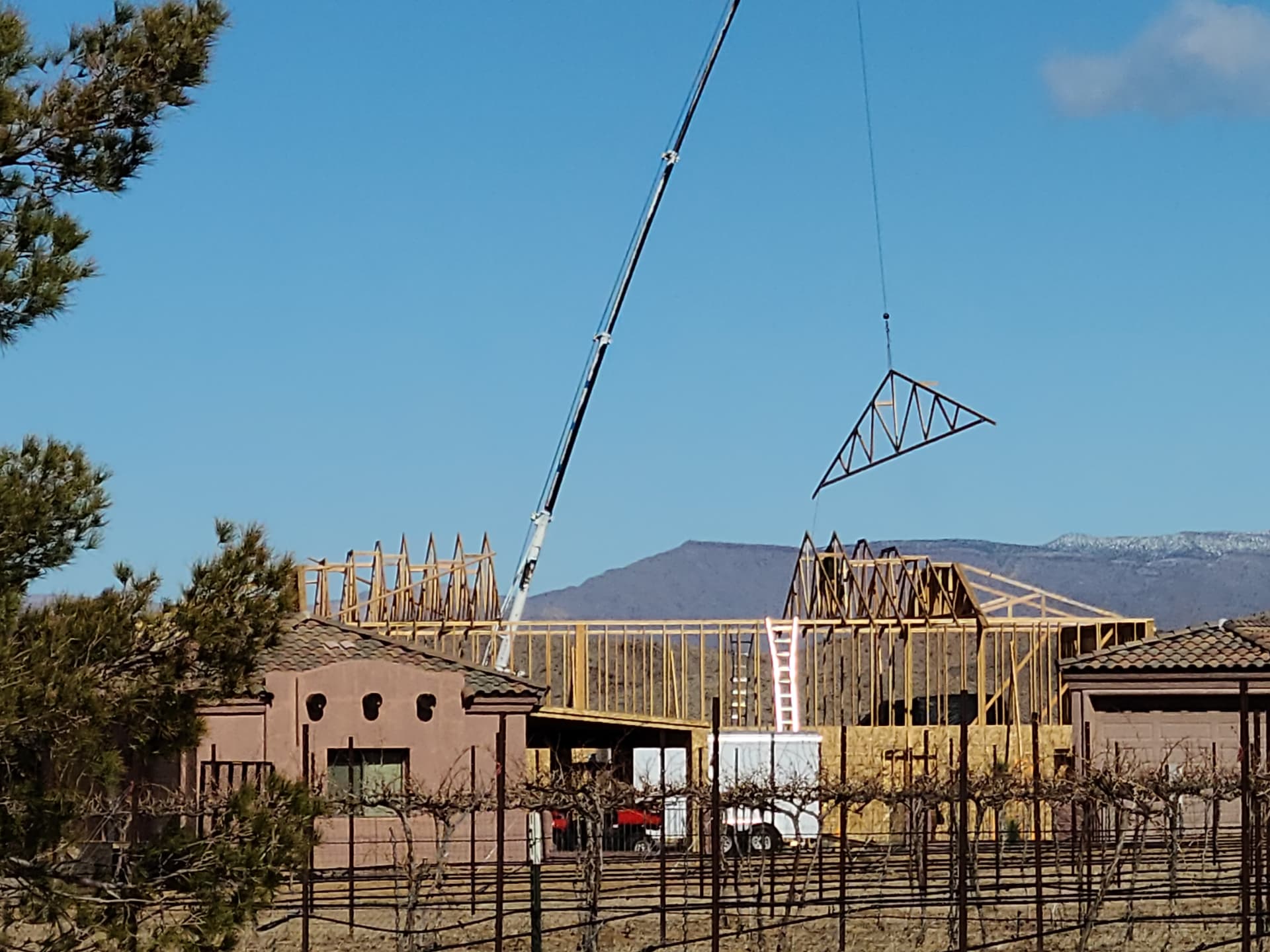 Raising the winery building